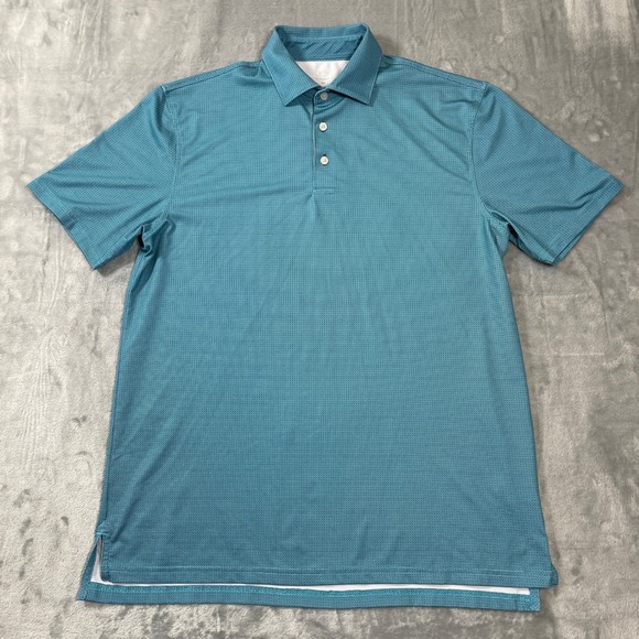 Southern Tide Other - Southern Tide Mens Polo Shirt Size M Performance Teal Blue Geometric Print